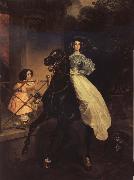 Karl Briullov Rider.Double Portrait of Giovanina and Amazilia Pacini painting